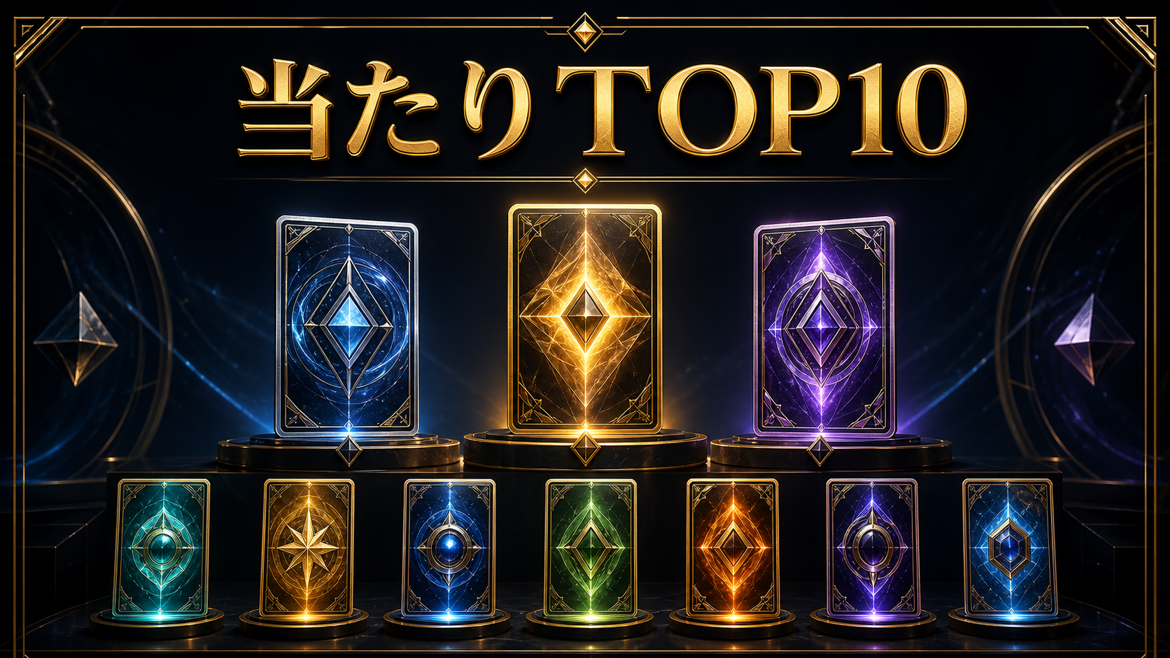 サイバージャッジの当たりカード上位10枚を示すランキング図