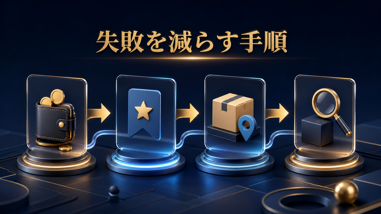 購入・売却で失敗を減らす手順を整理した図
