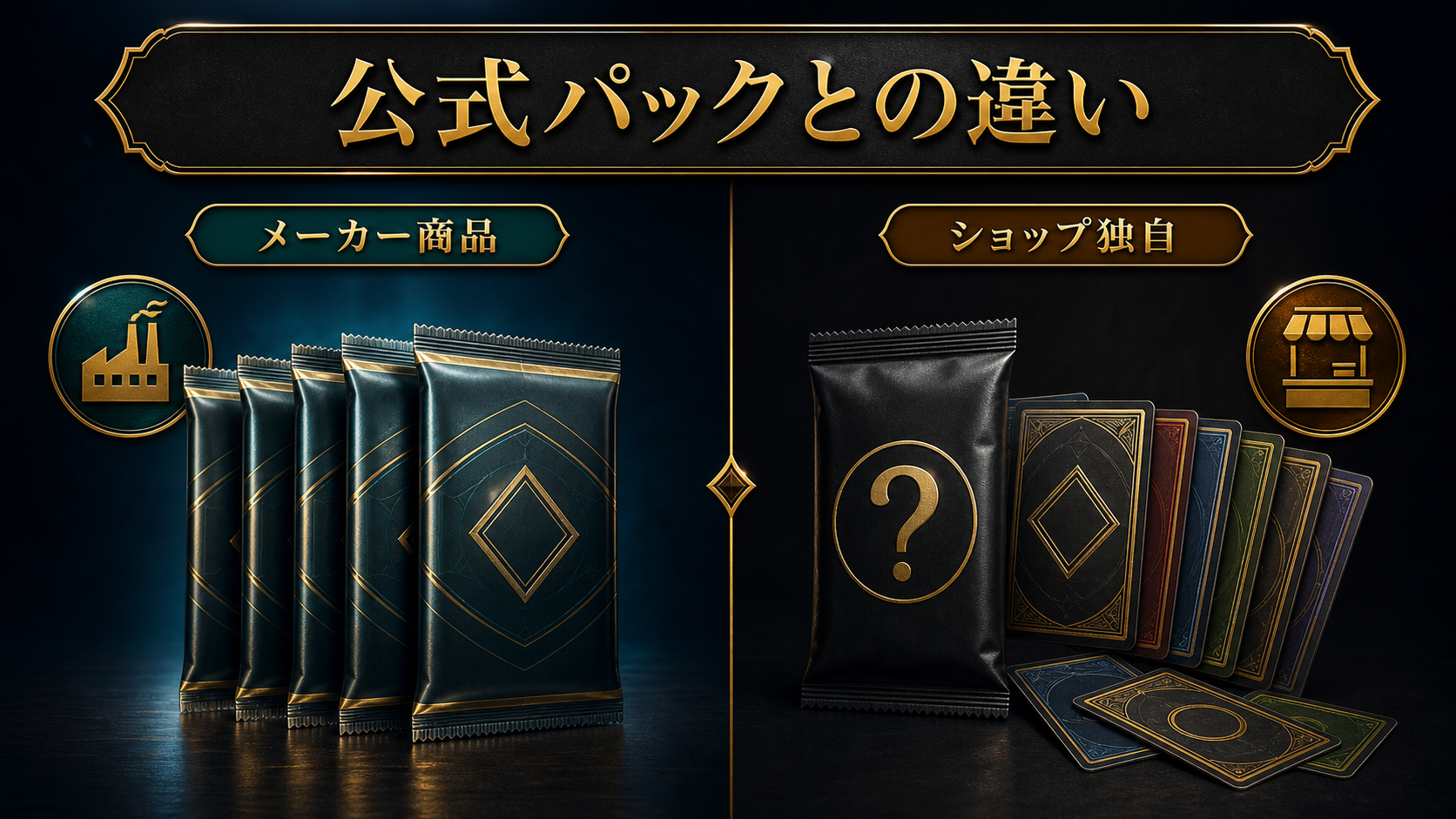 デュエマの単品オリパとデッキオリパの違いを比較する図解