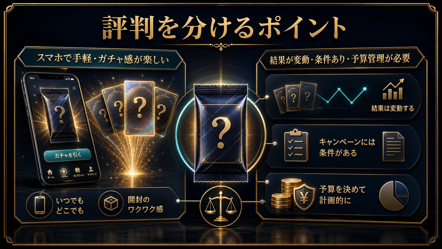 ガチャモの良い評判と悪い評判を当選・状態・発送・演出で整理した図解