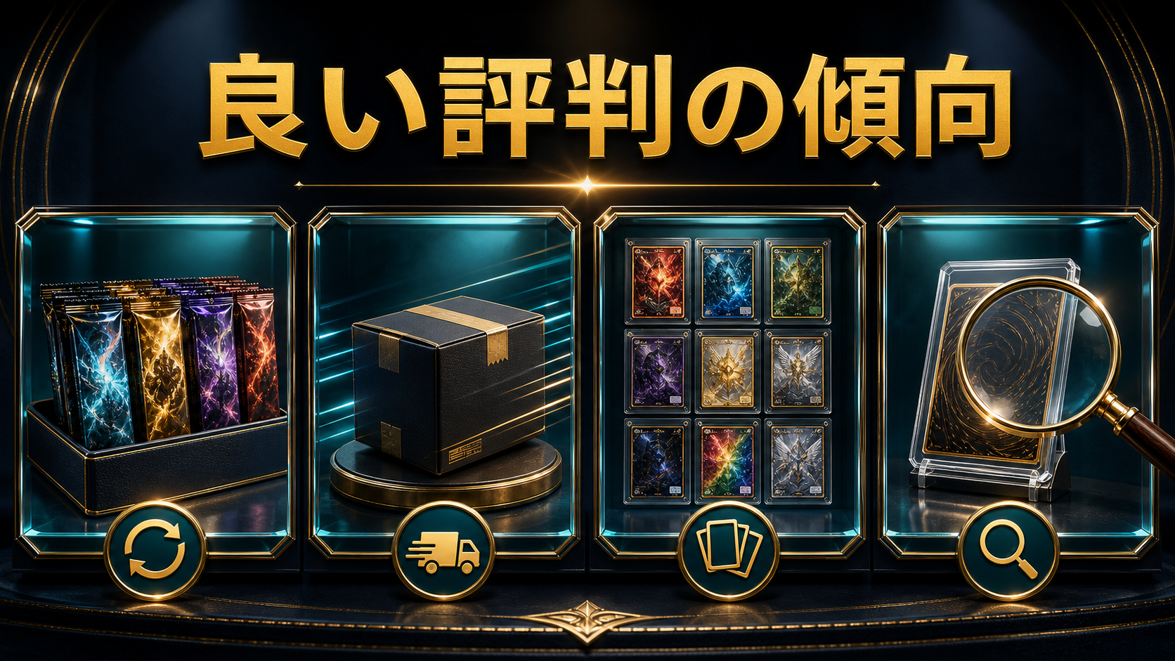 品ぞろえと状態基準と梱包と通販の使いやすさを示す良い評価軸