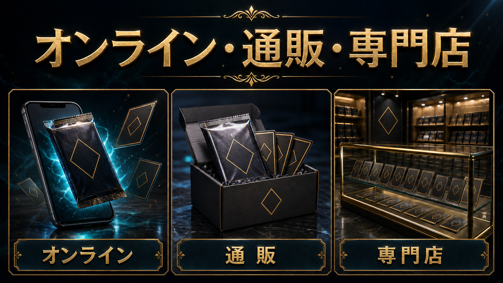 MTGオリパをオンライン・通販・専門店で買う違いの図解
