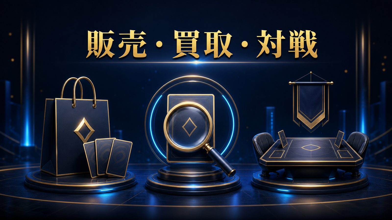 販売・買取・対戦でショップを選ぶを整理した図