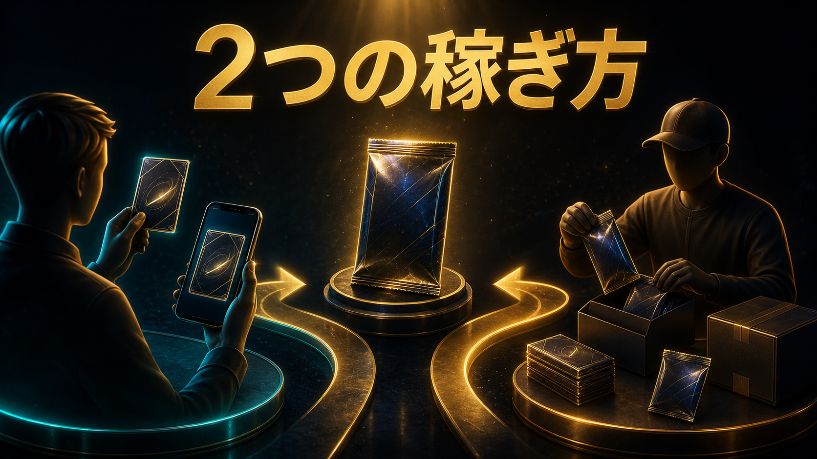 購入したカードの売却とオリパ販売という2つの利益経路
