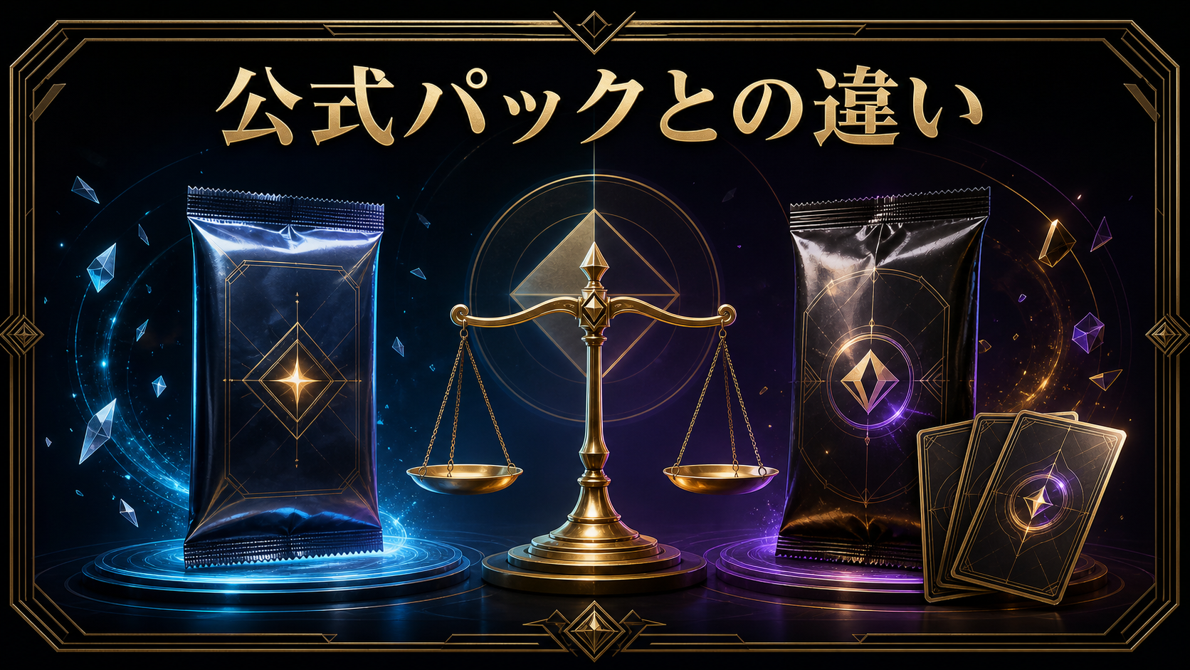 オリパとメーカー公式パックの作り手・価格・表示を比較する図