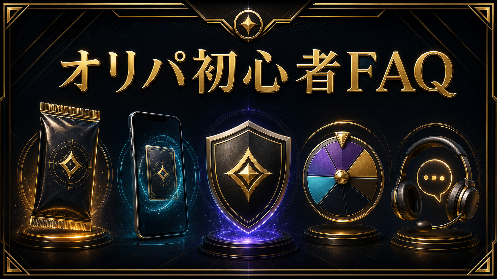 オリパ初心者が販売者・予算・表示・受取を確認するFAQ図