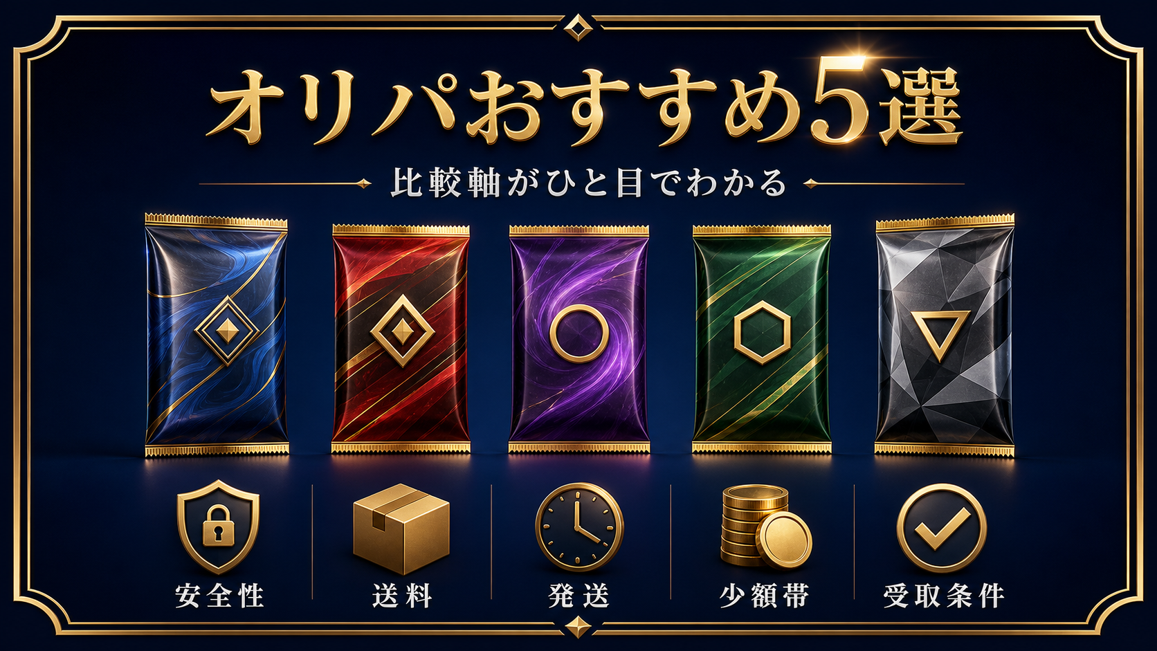 オリパおすすめ5選|比較軸がひと目でわかる