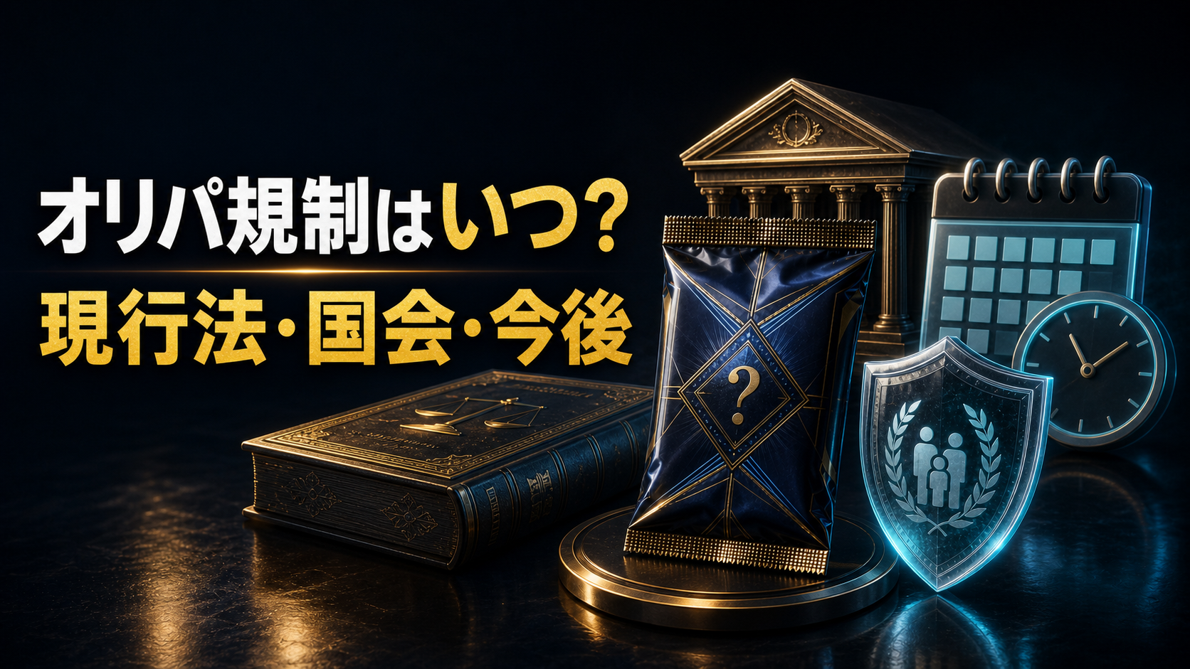 オリパ規制の時期、国会、法律、今後を解説するアイキャッチ
