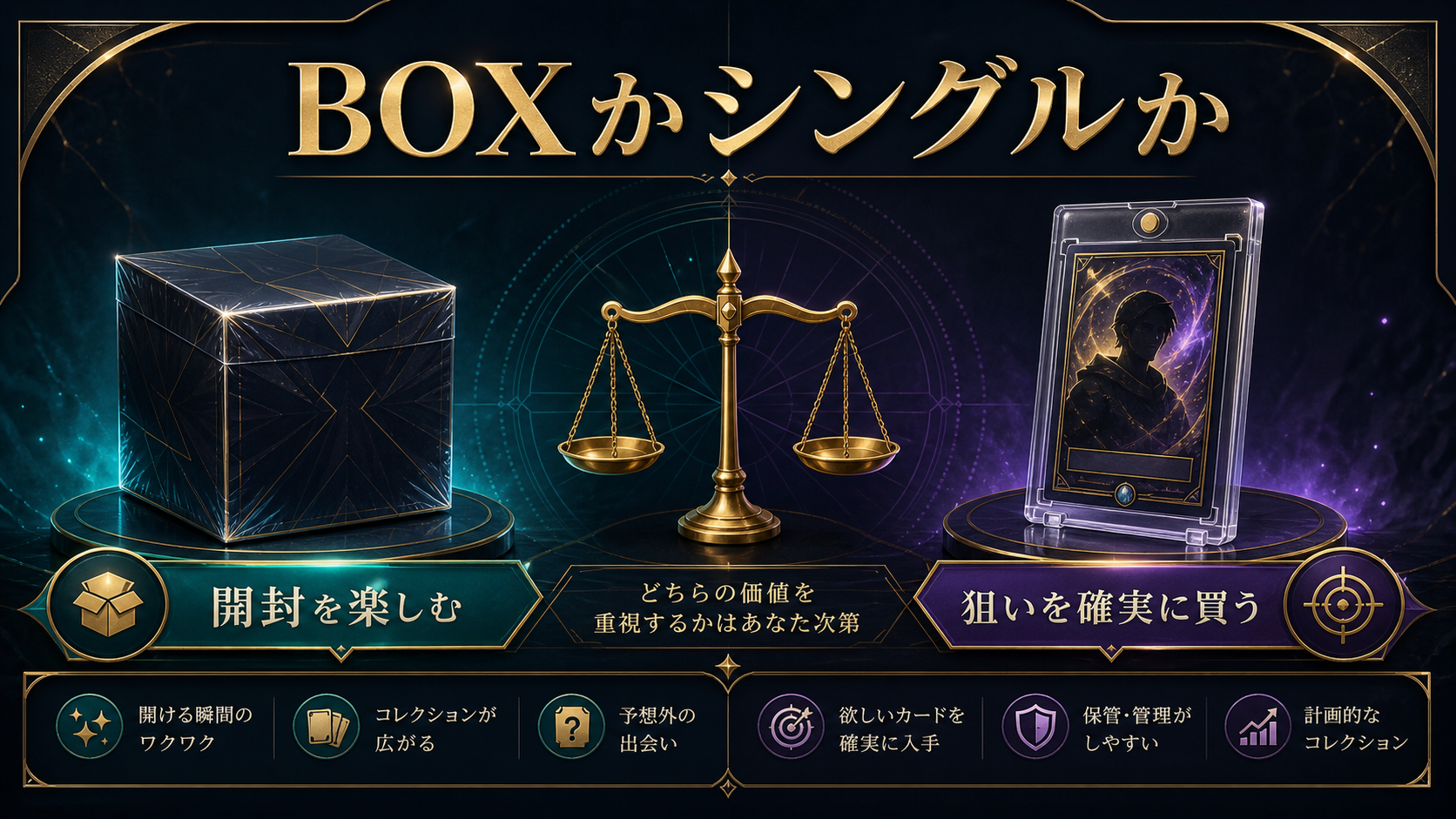ポケカをBOXで開封するかシングルで買うかの比較図