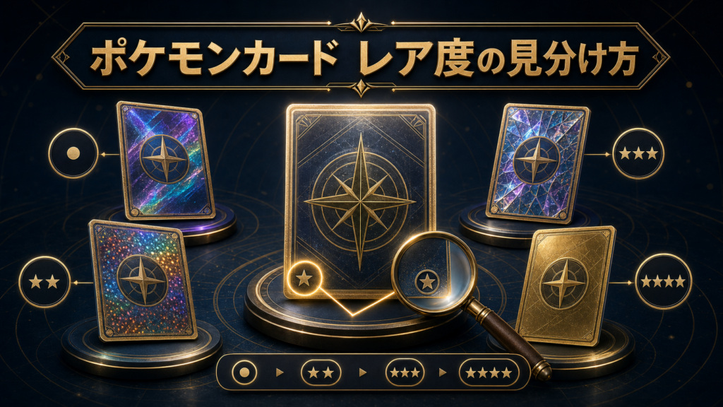 ポケモンカードのレア度・見分け方一覧｜レアリティ早見表と封入率のアイキャッチ