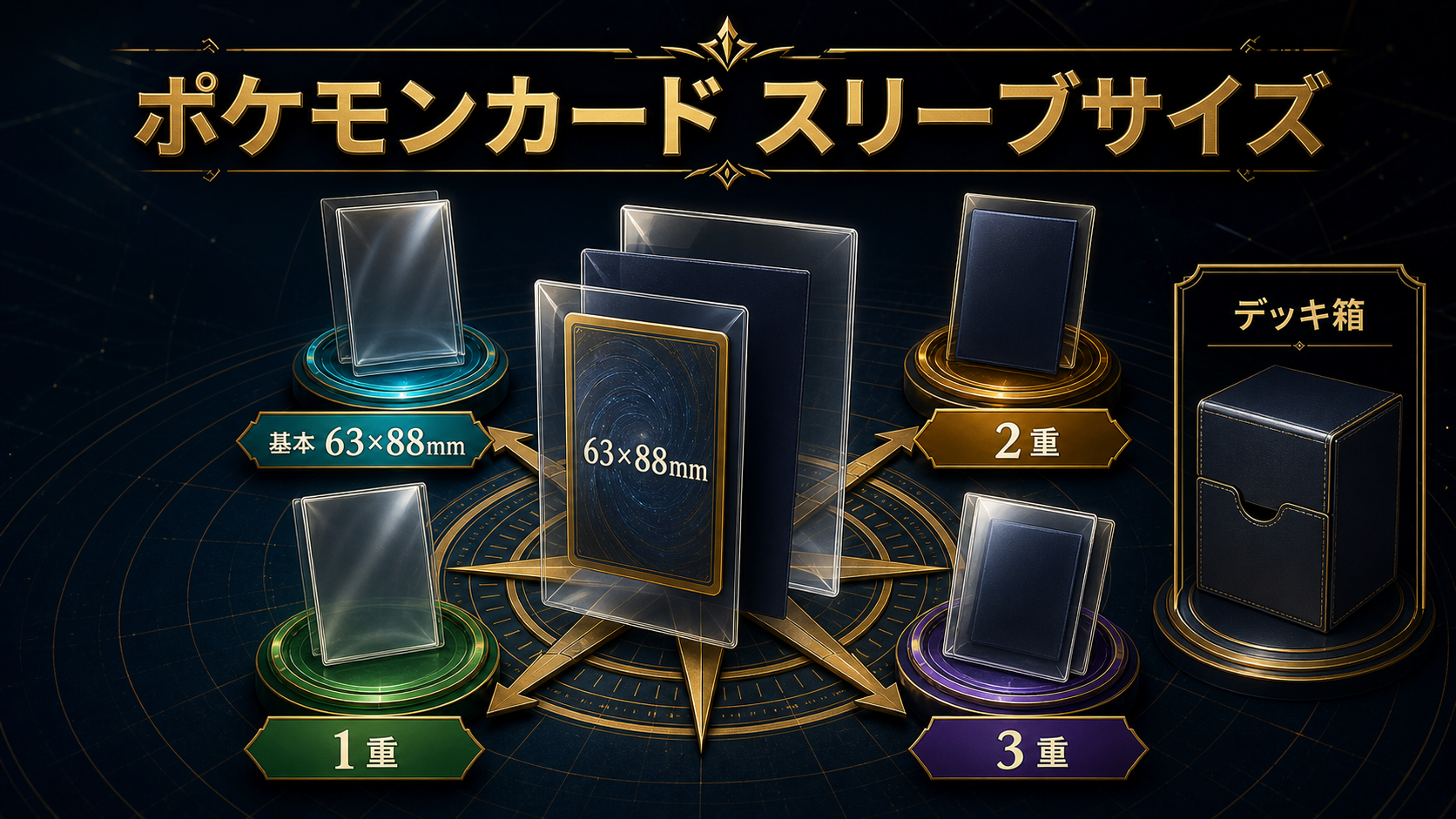 ポケモンカードのスリーブサイズ|1重・2重・3重の選び方のアイキャッチ