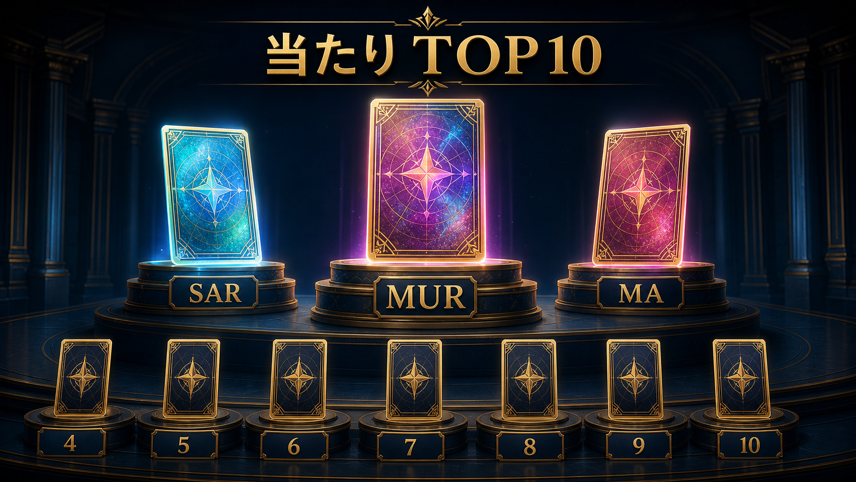 MEGAドリームexの当たりカードTOP10を示すランキング図