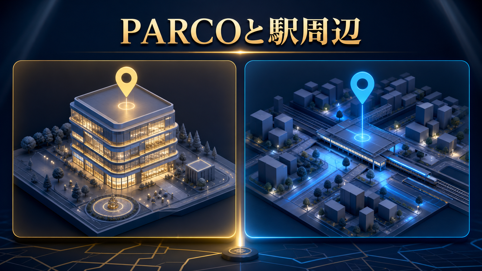 渋谷のカードショップはPARCOと駅周辺で分けるを整理した図