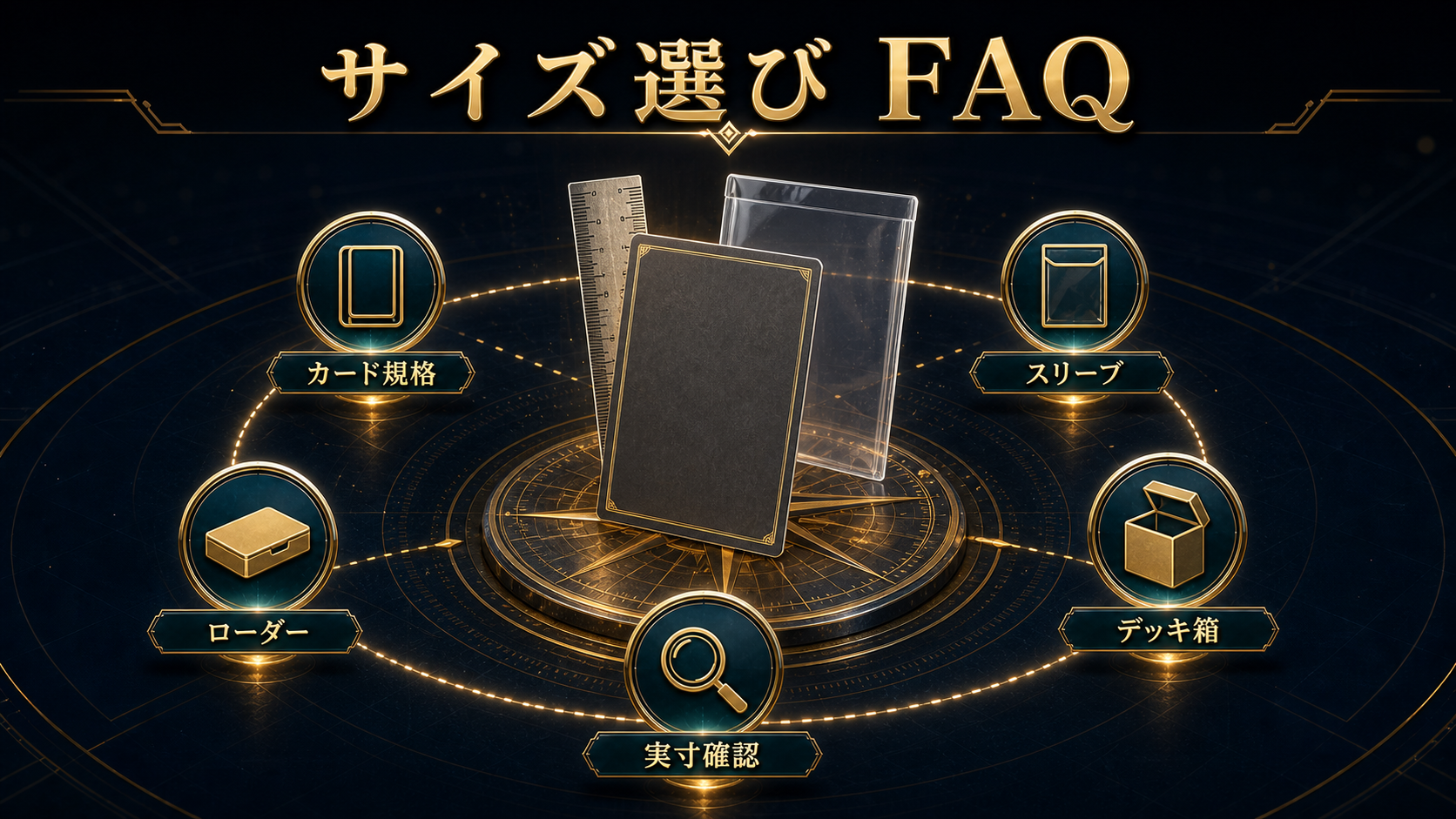 トレカサイズとスリーブ選びのFAQ図
