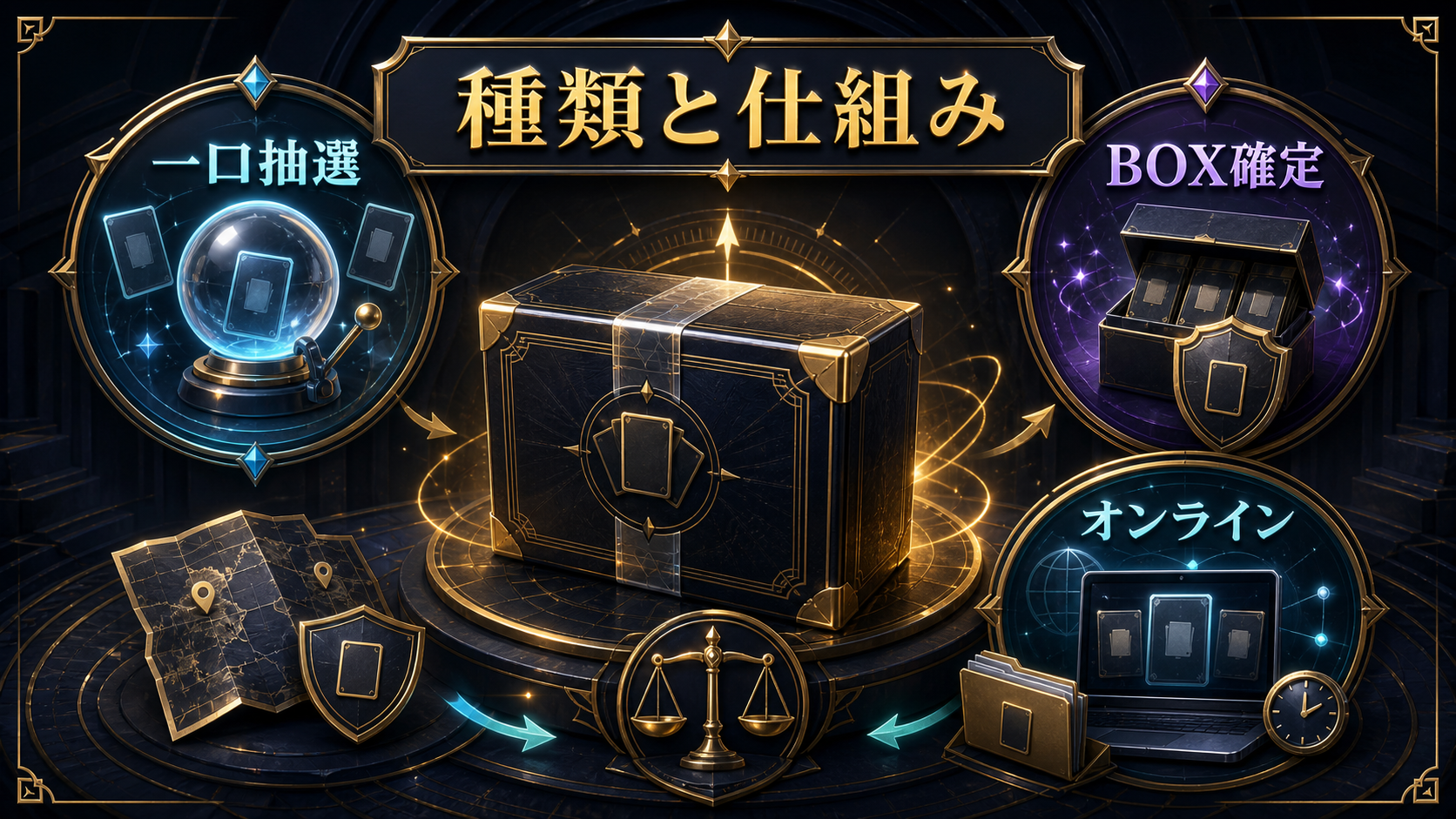BOXオリパの種類と仕組みを先に区別するの判断ポイントを整理した図