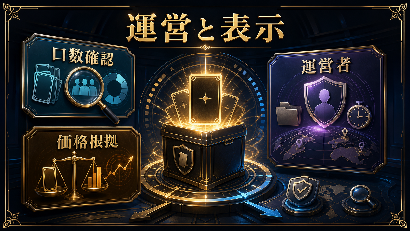 BOXオリパを選ぶ安全チェックの判断ポイントを整理した図