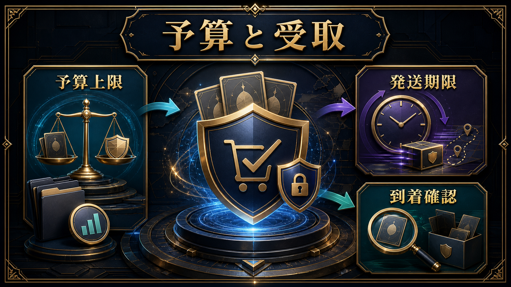 予算を守り到着後まで確認するの判断ポイントを整理した図