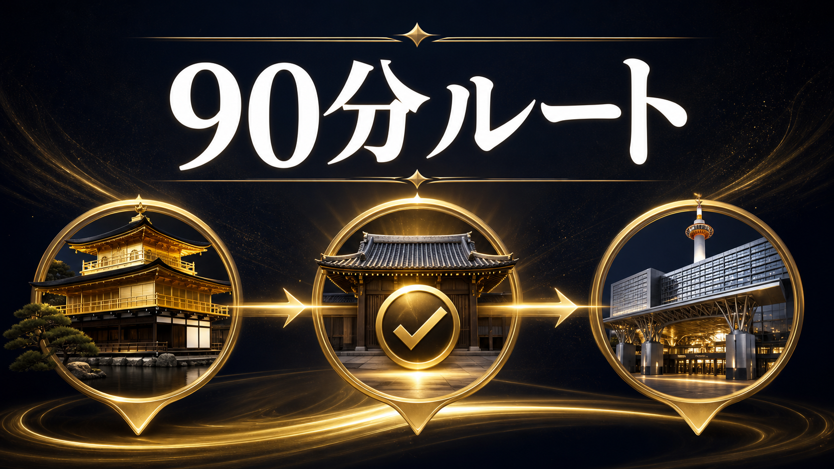 京都駅のカードショップを90分で回る手順の判断ポイントを整理した図