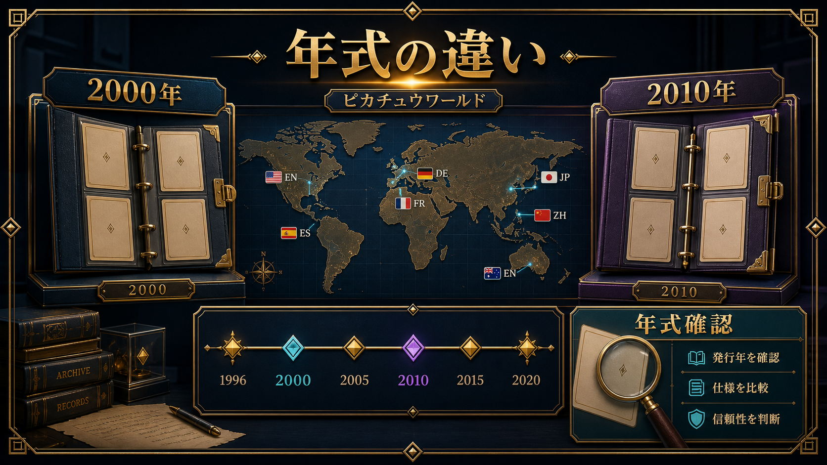 ピカチュウワールドは2000年版と2010年版を分けるの判断ポイントを整理した図